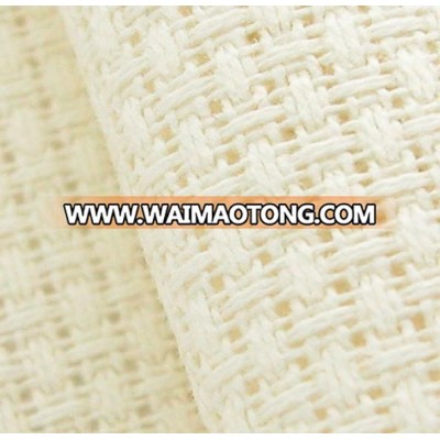 Hot sell high quality China 100% cotton fabric 14 CT clear hole beige white cross stitch cottonfabric